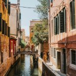 Venice canal turned green