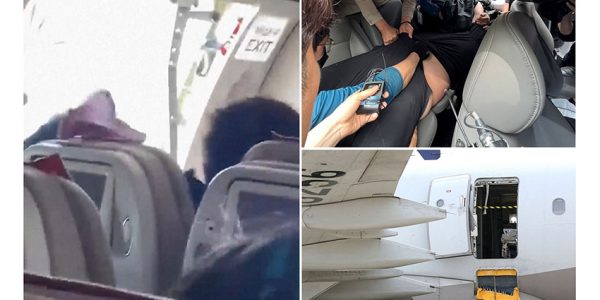 plane passenger opens exit door during flight