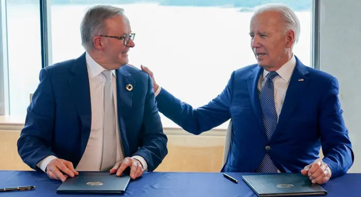 Biden meets with Australian prime minister at G7 summit.