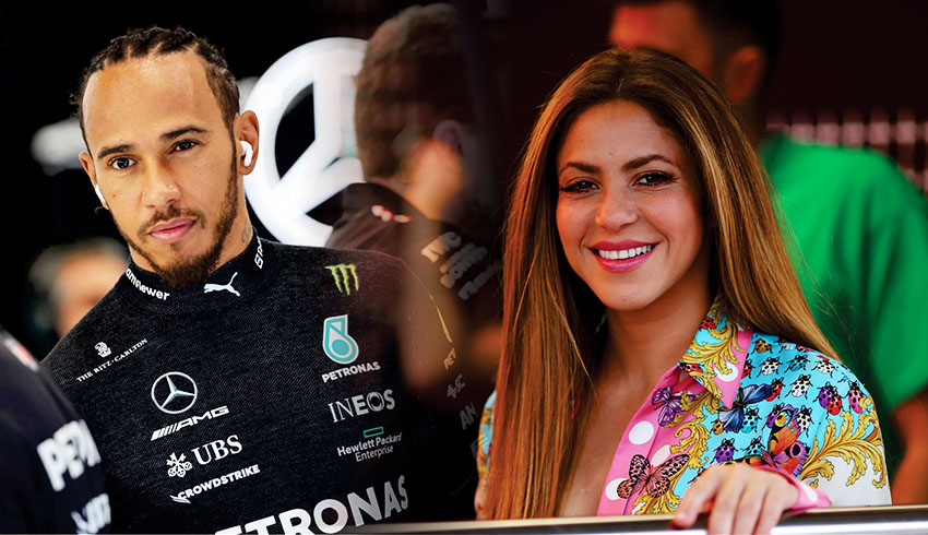 Shakira Enjoys F1 Lewis Hamilton